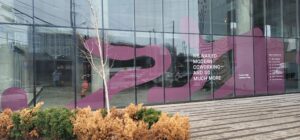 Multi-panel storefront window graphics
