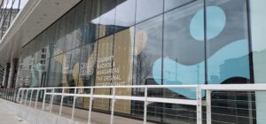 Multi-panel storefront window graphics