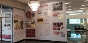 Historical lobby wall mural