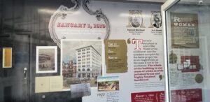 Historical lobby wall mural